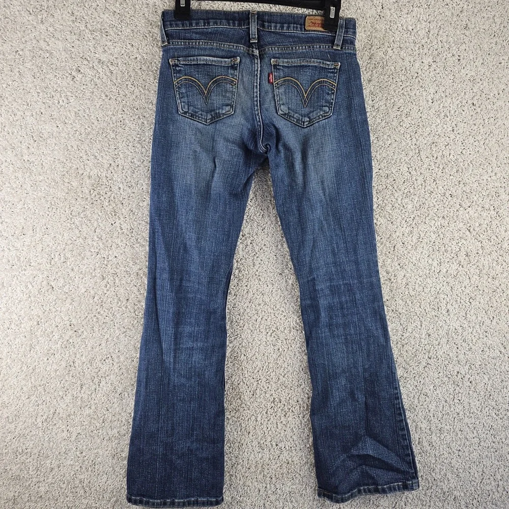 Levis 524 Too Superlow Bootcut Jeans Womens 3 Short 28x29 Blue Denim